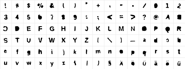 ripTRASHround Mirror  glyph index