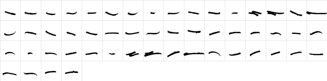 STRIKEOUT SWASH Regular  glyph index