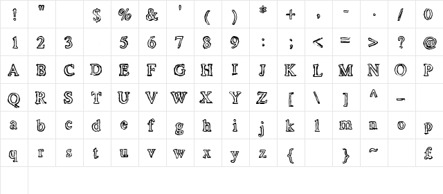 Rough Sheets Outline  glyph index