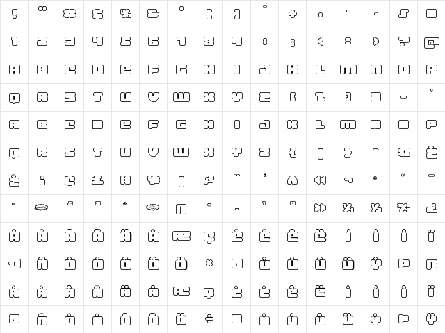 Hula Hoop Girl Bold Outline Bold Outline  glyph index