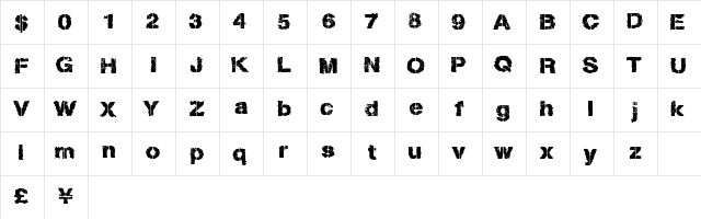 LostType Regular  glyph index