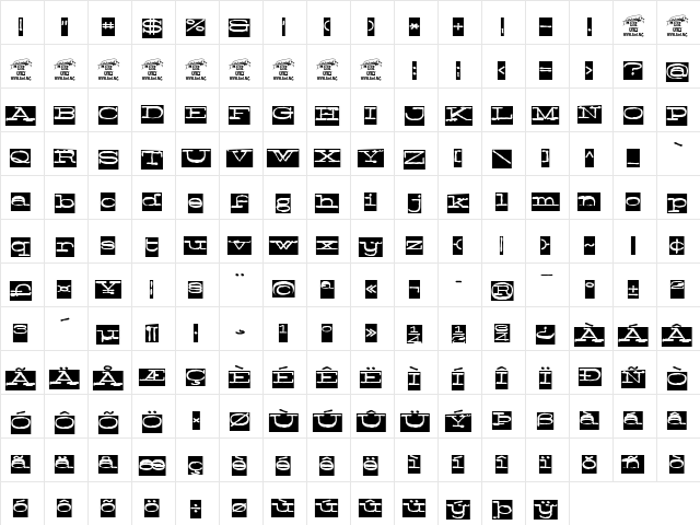 Normale Black Personal Use Regular  glyph index