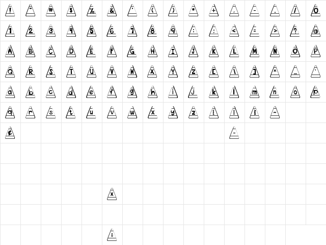 DJB Candy Corn Font Regular  glyph index