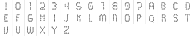CHAINS Regular  glyph index