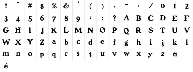 PachmanSSK Bold  glyph index
