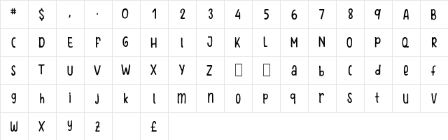 Winter Poppins Regular  glyph index