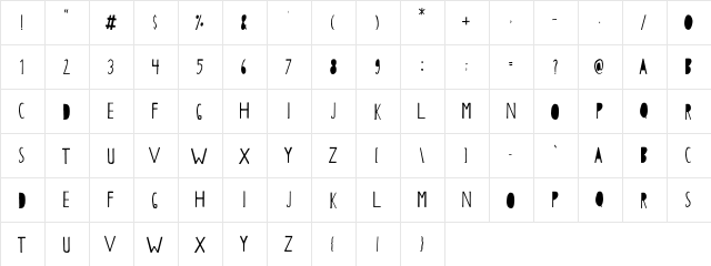 Papercutting Regular  glyph index