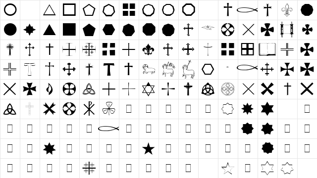 LittleGiddingPlain Regular  glyph index