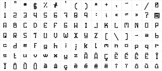 Enilorac gty Regular  glyph index