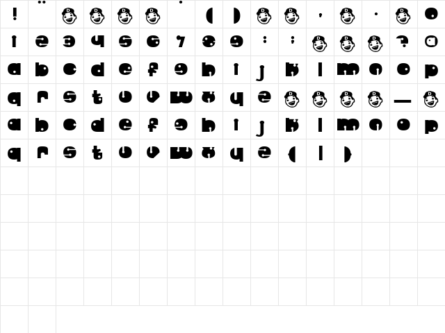 FourAMCigarettes Regular  glyph index