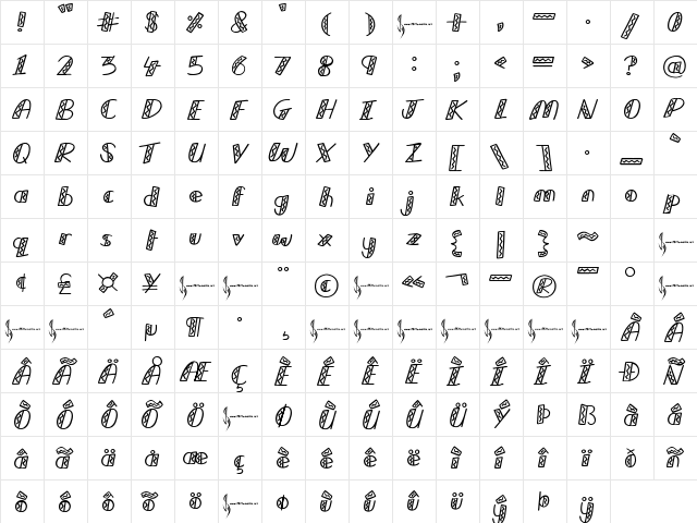 Taco Tuesday Regular  glyph index