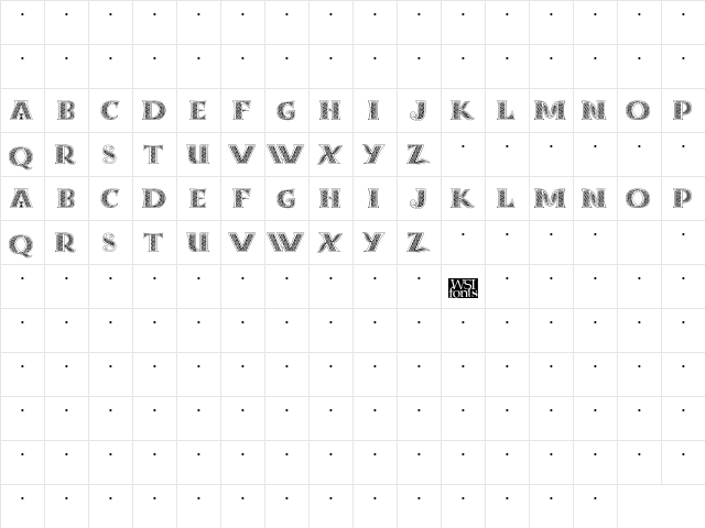 DropCaps Regular  glyph index