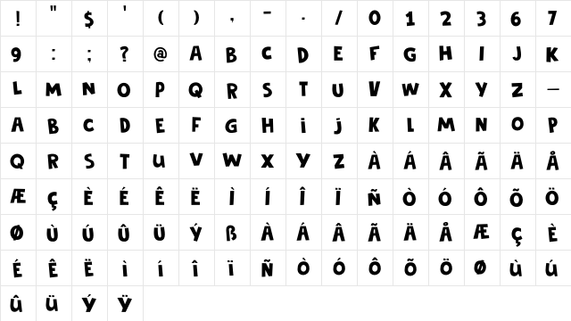 DK Frozen Memory Regular  glyph index