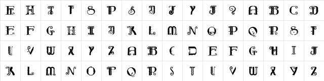 Rebimboca Trash Regular  glyph index