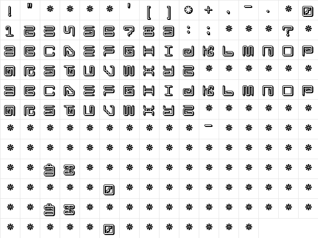 Iron Lounge Smart Dot Regular  glyph index