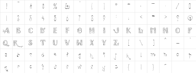 PC April Regular  glyph index