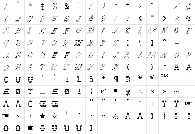 Cool Waves II Italic Italic  glyph index