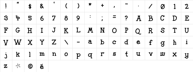 Sheriff Sheriff  glyph index