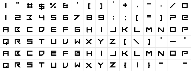 Insomniax Regular  glyph index