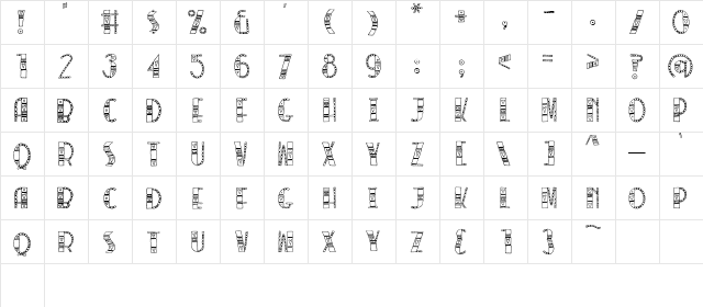 LDJ Love Blocks Regular  glyph index