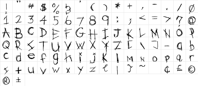 Last N Line Regular  glyph index