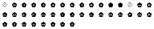 AlphaShapes pentagons Normal  glyph index