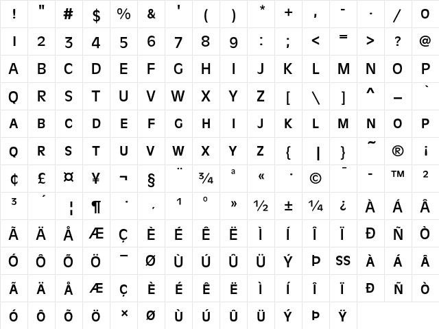 Antique Olive SC T Regular  glyph index