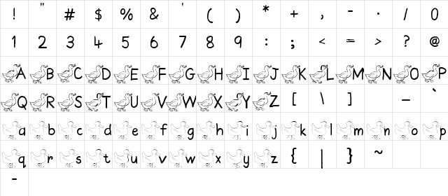 AEZ ducks AEZ ducks  glyph index