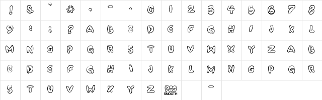 PooSmooth Regular  glyph index