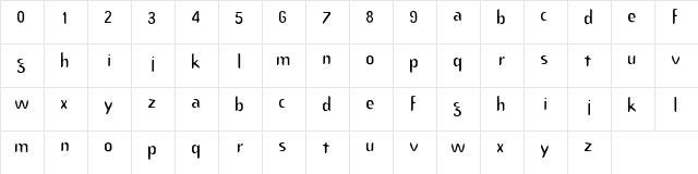 Benny Thin Regular  glyph index