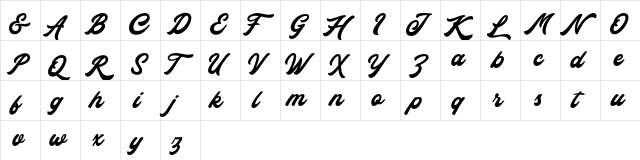 Rocka & Billy Regular  glyph index