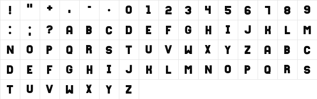 Fixation Grunged Regular  glyph index