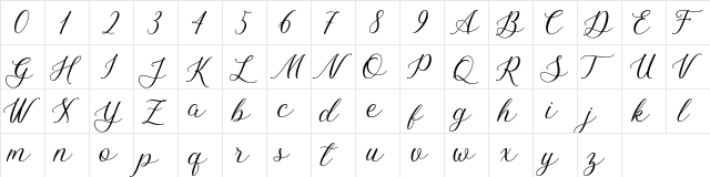 Bellasic Regular  glyph index