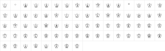 *heart2heart* Regular  glyph index