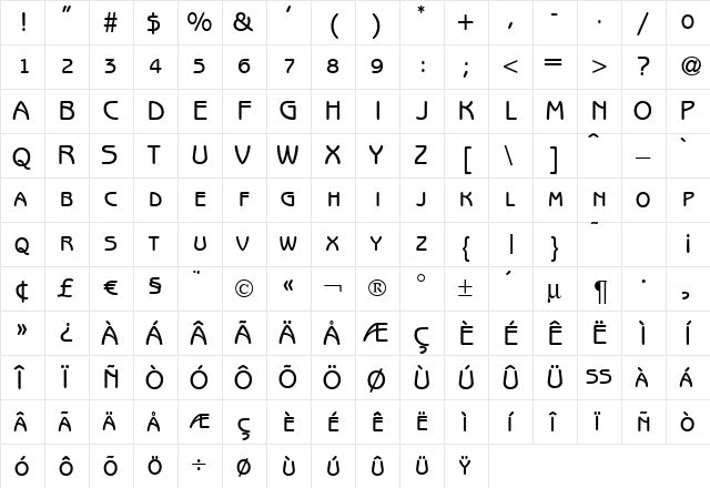 B691-Sans-Smc Bold  glyph index