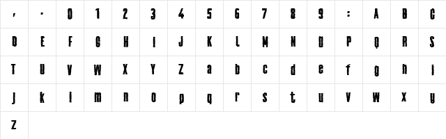 Frankenstainer Demo Font Bold  glyph index