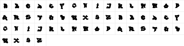 FTF Indonesiana Go Graffitiana Regular  glyph index