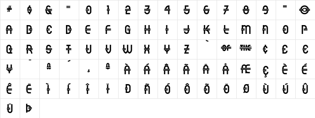 Luncheonette Regular  glyph index