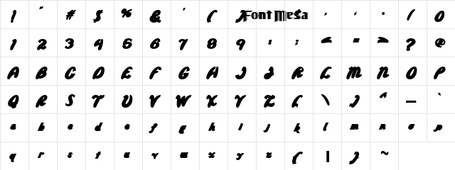 Franisco bold Regular  glyph index