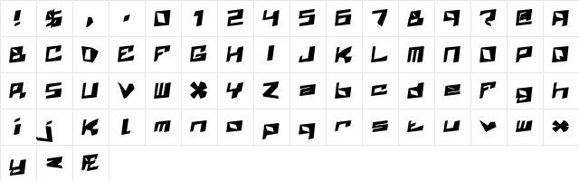 Zenith (BRK) Regular  glyph index