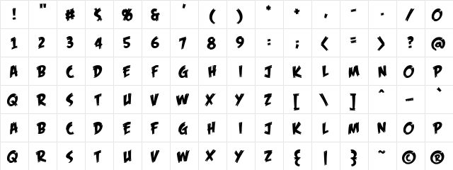 Feast of Flesh BB Regular  glyph index
