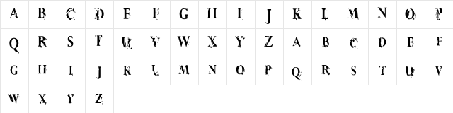 Vtks Demolition Regular  glyph index