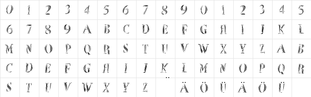 ZebralCaps Regular  glyph index