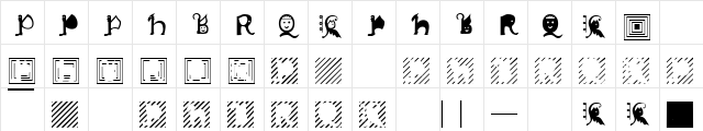XPawnShop Regular  glyph index