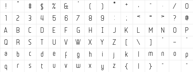 Egosurf Stiffler Regular  glyph index