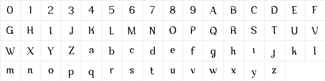 Nova-Classic-Personal-Use-Only Regular  glyph index