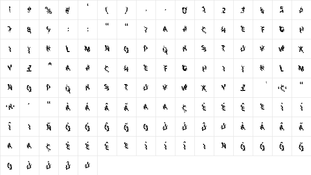 Decline Regular  glyph index