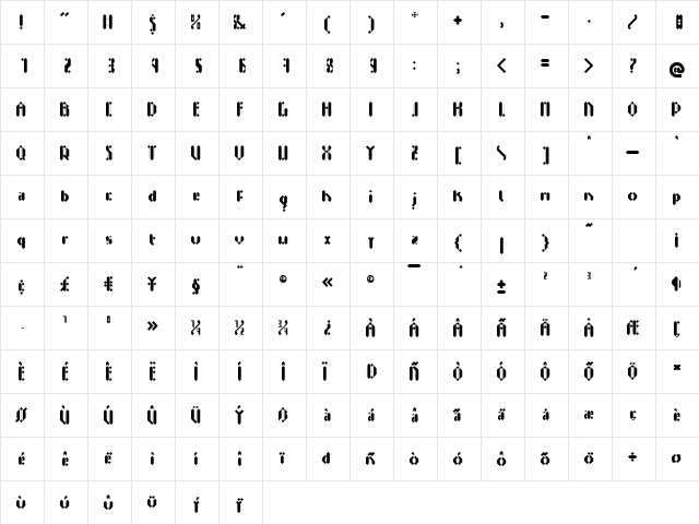 DAplakijtt Regular  glyph index