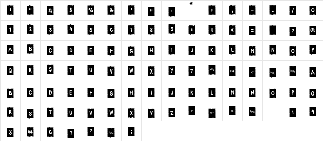 PencilBox Regular  glyph index