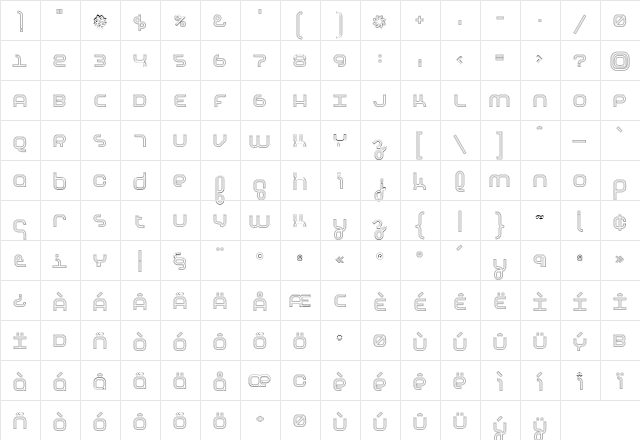 Basix Regular  glyph index